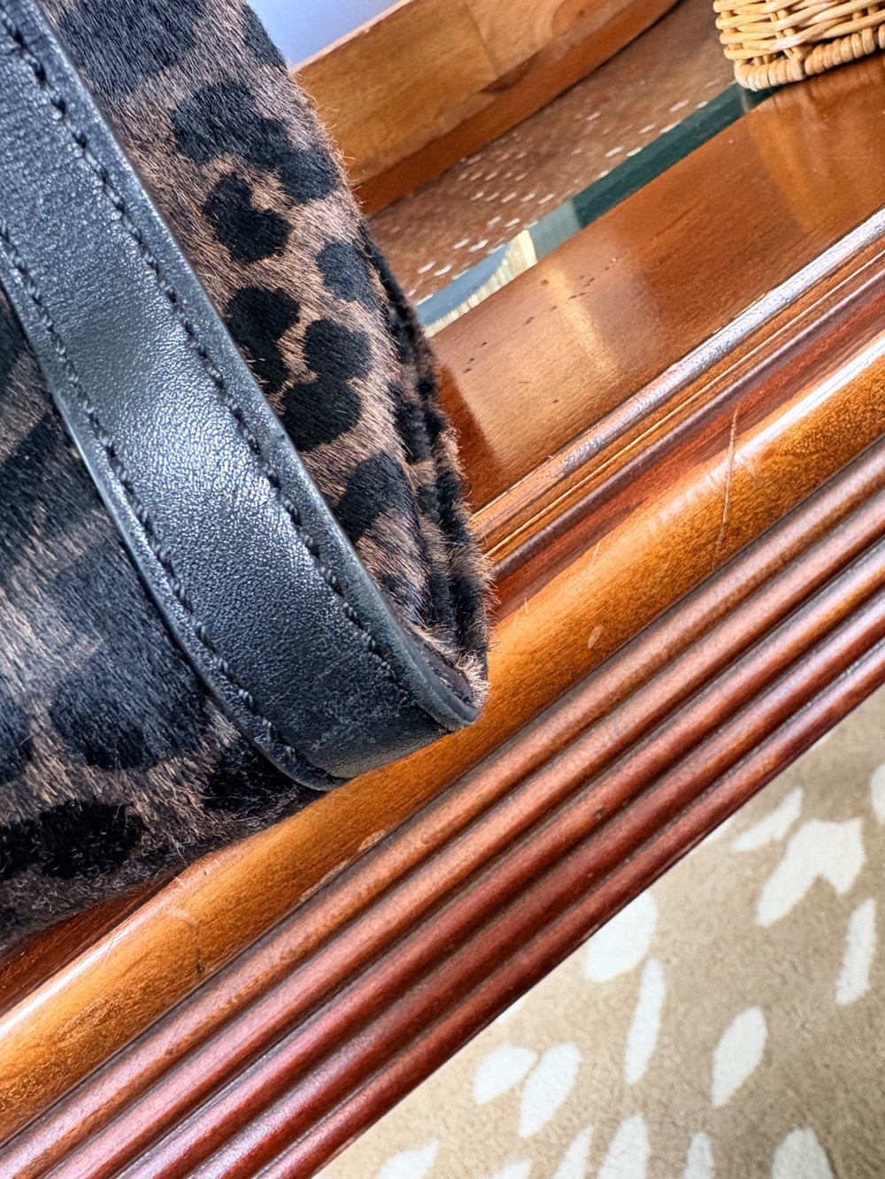 Kate Spade Brown Leopard Print Top Handle 3-Pocket Bag. Rare find! Elegant/ fun. - Picture 4 of 7